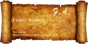 Faddi Albert névjegykártya