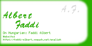 albert faddi business card